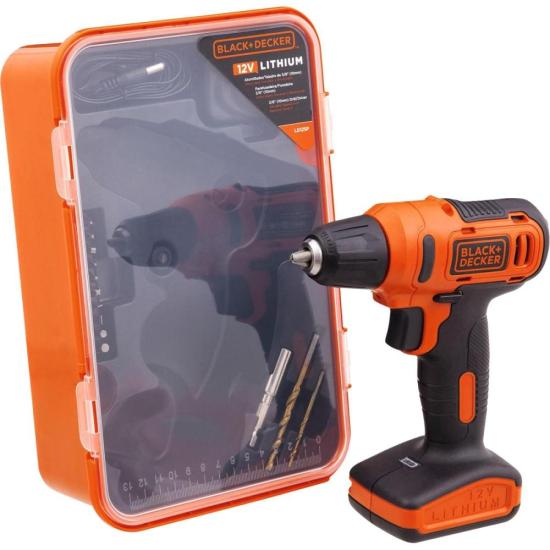 Kit Parafusadeira/Furadeira 3/8\" Black Decker LD12SP-BR 12v Bivolt por 332,00 à vista no boleto/pix ou parcele em até 10x sem juros. Compre na loja Mundomax!