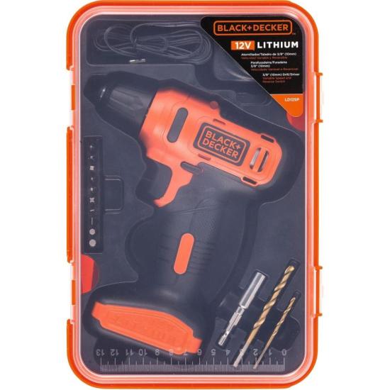 Kit Parafusadeira/Furadeira 3/8\" Black Decker LD12SP-BR 12v Bivolt por 332,00 à vista no boleto/pix ou parcele em até 10x sem juros. Compre na loja Mundomax!