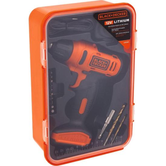 Kit Parafusadeira/Furadeira 3/8\" Black Decker LD12SP-BR 12v Bivolt por 332,00 à vista no boleto/pix ou parcele em até 10x sem juros. Compre na loja Mundomax!