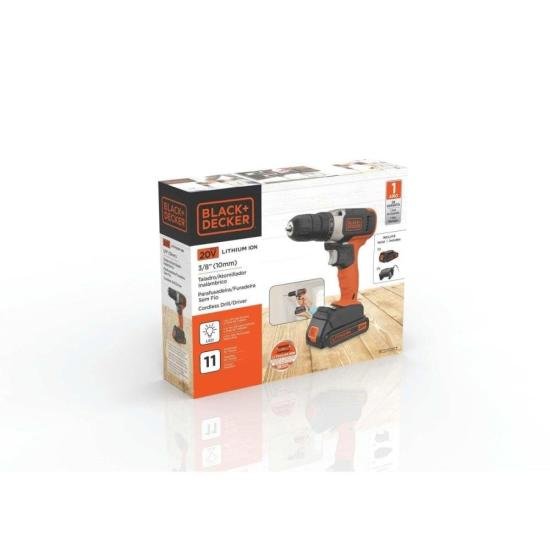 Parafusadeira/Furadeira 3/8\" Black Decker BCD702C1-BR 20v Bivolt por 510,99 à vista no boleto/pix ou parcele em até 10x sem juros. Compre na loja Mundomax!