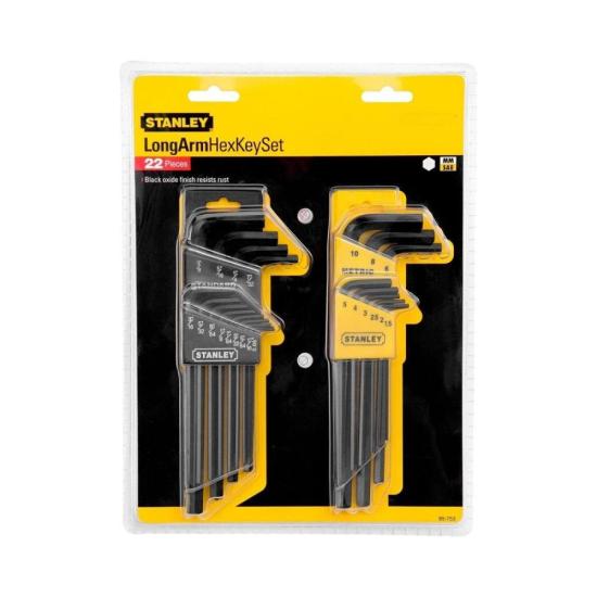 Jogo de Chaves Hexagonal Com 22 Peças Stanley por 124,99 à vista no boleto/pix ou parcele em até 4x sem juros. Compre na loja Mundomax!