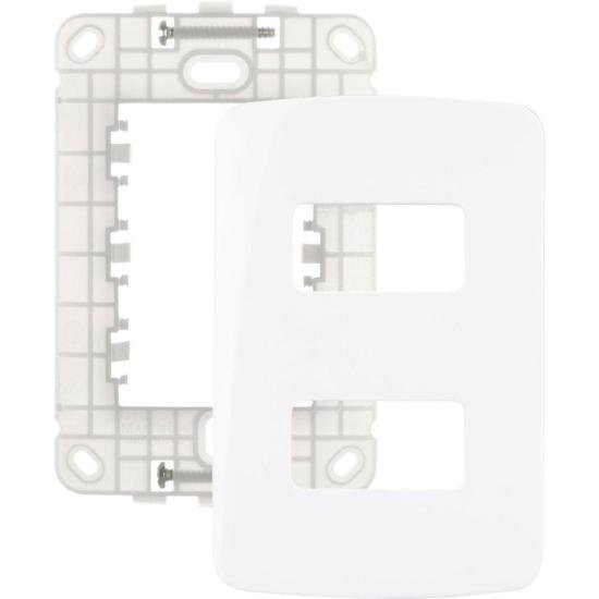 Conjunto Placa 4x2 2 Postos B3 Margirius Com Suporte por 5,99 à vista no boleto/pix ou parcele em até 1x sem juros. Compre na loja Mundomax!