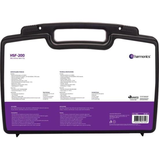 Microfone Sem Fio Harmonics HSF-200 Simples por 431,00 à vista no boleto/pix ou parcele em até 10x sem juros. Compre na loja Mundomax!