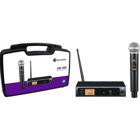 Microfone Sem Fio Harmonics HSF-200 Simples por 431,00 à vista no boleto/pix ou parcele em até 10x sem juros. Compre na loja Mundomax!