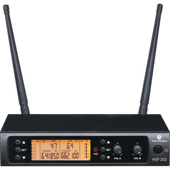 Microfone Sem Fio Harmonics HSF-200 Duplo por 646,00 à vista no boleto/pix ou parcele em até 10x sem juros. Compre na loja Mundomax!