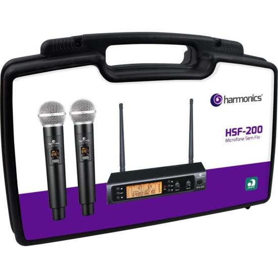 Microfone Sem Fio Harmonics HSF-200 Duplo por 646,00 à vista no boleto/pix ou parcele em até 10x sem juros. Compre na loja Mundomax!