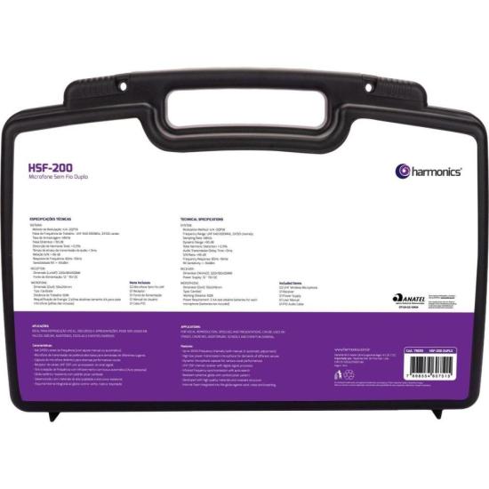 Microfone Sem Fio Harmonics HSF-200 Duplo por 646,00 à vista no boleto/pix ou parcele em até 10x sem juros. Compre na loja Mundomax!