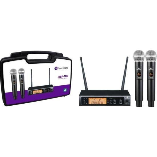 Microfone Sem Fio Harmonics HSF-200 Duplo por 646,00 à vista no boleto/pix ou parcele em até 10x sem juros. Compre na loja Mundomax!