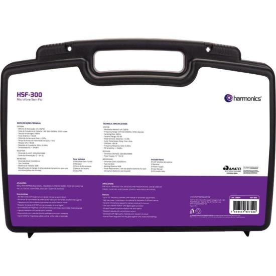 Microfone Sem Fio Harmonics HSF-300 Simples por 599,90 à vista no boleto/pix ou parcele em até 10x sem juros. Compre na loja Harmonics!