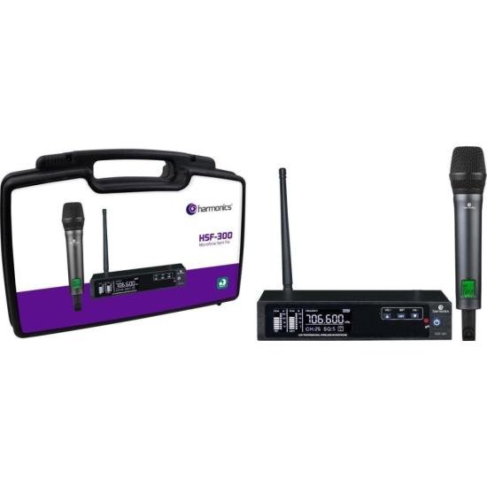 Microfone Sem Fio Harmonics HSF-300 Simples por 599,90 à vista no boleto/pix ou parcele em até 10x sem juros. Compre na loja Harmonics!