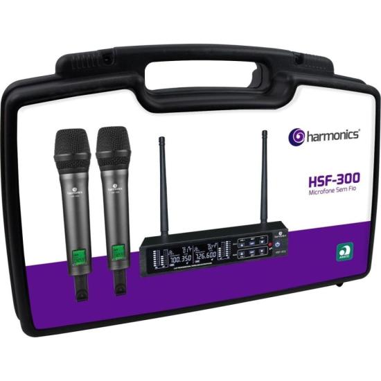 Microfone Sem Fio Harmonics HSF-300 Duplo por 1.075,16 à vista no boleto/pix ou parcele em até 12x sem juros. Compre na loja Harmonics!
