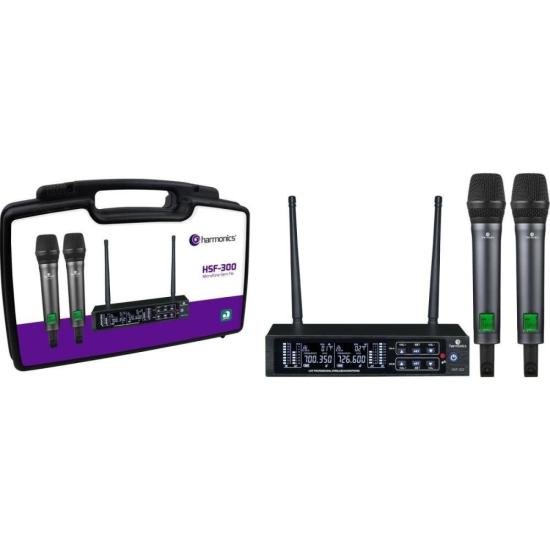 Microfone Sem Fio Harmonics HSF-300 Duplo por 1.075,16 à vista no boleto/pix ou parcele em até 12x sem juros. Compre na loja Harmonics!