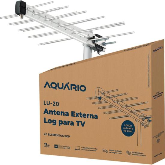 Antena Externa Log Para TV LU-20 Aquário por 45,00 à vista no boleto/pix ou parcele em até 1x sem juros. Compre na loja Mundomax!