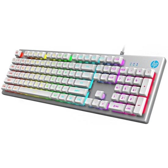Teclado Gamer HP K500F USB Led Prata por 136,99 à vista no boleto/pix ou parcele em até 5x sem juros. Compre na loja Mundomax!