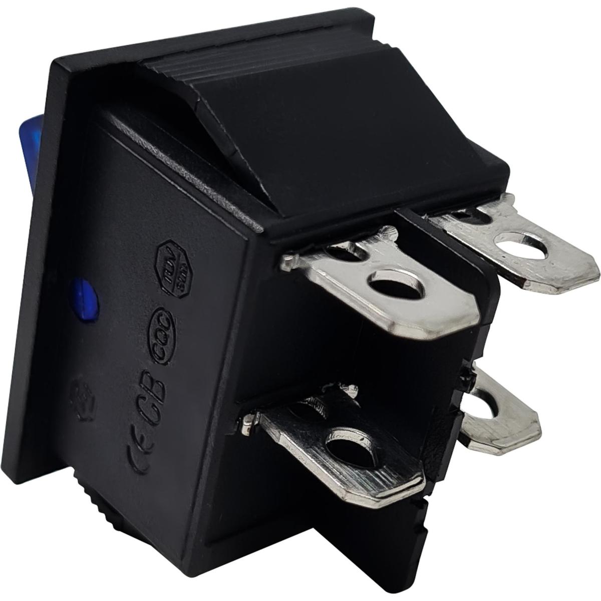 Chave Gangorra Com Led 4 Terminais Storm KCD4 Azul - Mundomax