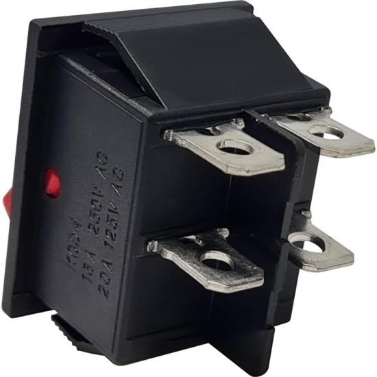 Chave Gangorra Com Led 4 Terminais Vermelha KCD2 Storm - 10 und por 30,00 à vista no boleto/pix ou parcele em até 1x sem juros. Compre na loja Mundomax!