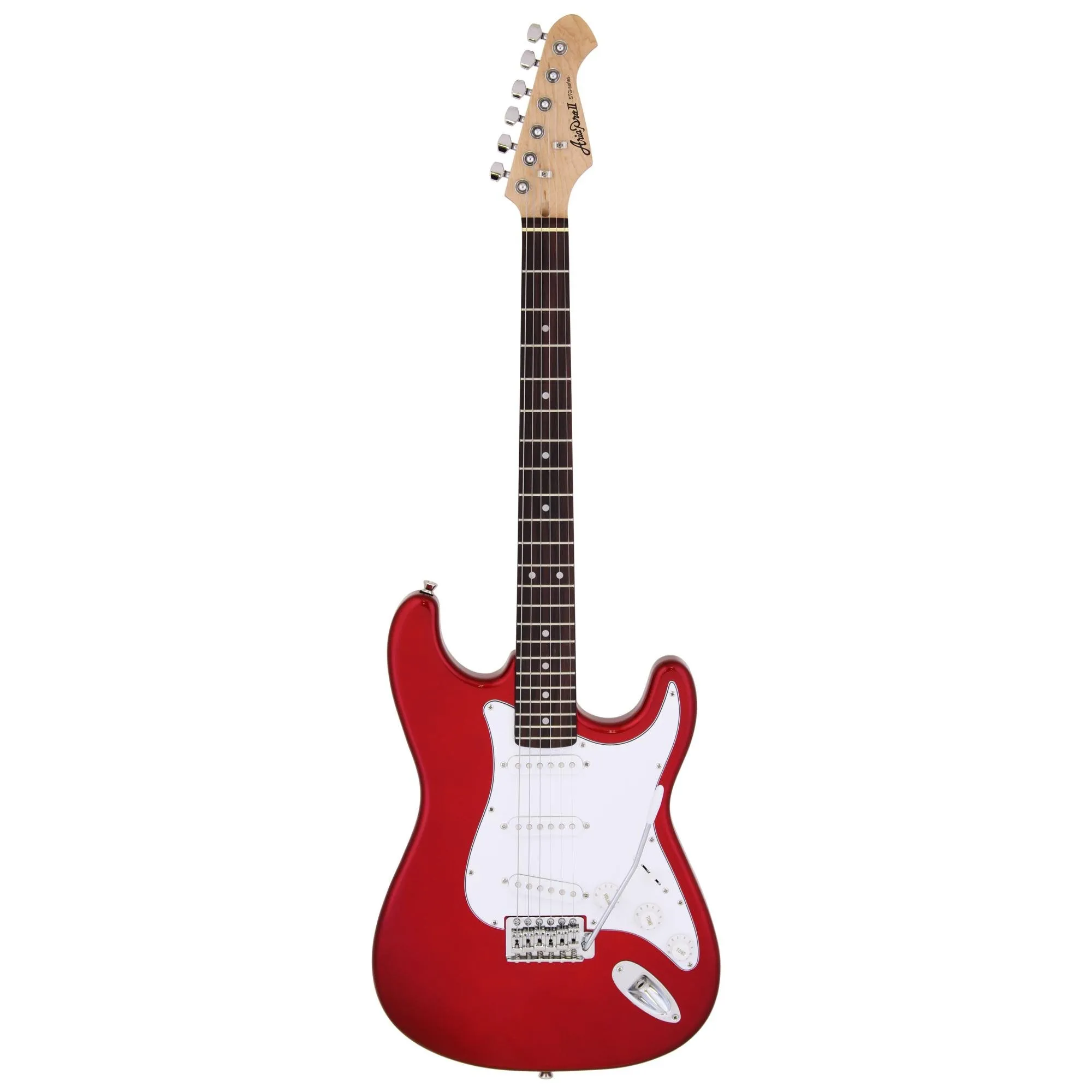 Guitarra Aria STG-003 Candy Apple Red por 1.075,00 à vista no boleto/pix ou parcele em até 12x sem juros. Compre na loja Mundomax!