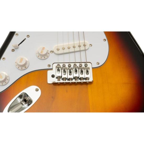 Guitarra Aria Pro II STG-003/M LH 3 Tone Sunburst (canhoto) por 1.182,69 à vista no boleto/pix ou parcele em até 12x sem juros. Compre na loja Aria!