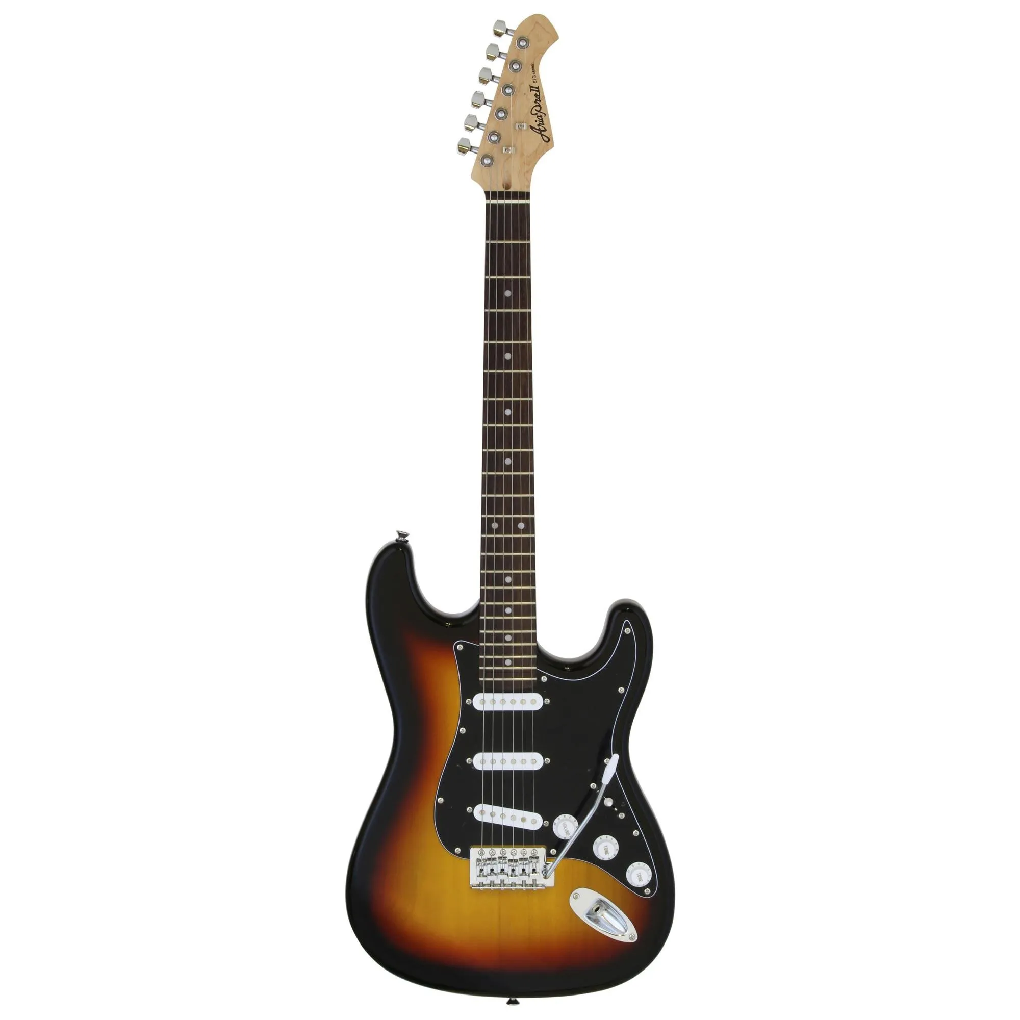 Guitarra Aria STG-003/SPL 3 Tone Sunburst por 1.021,99 à vista no boleto/pix ou parcele em até 12x sem juros. Compre na loja Mundomax!