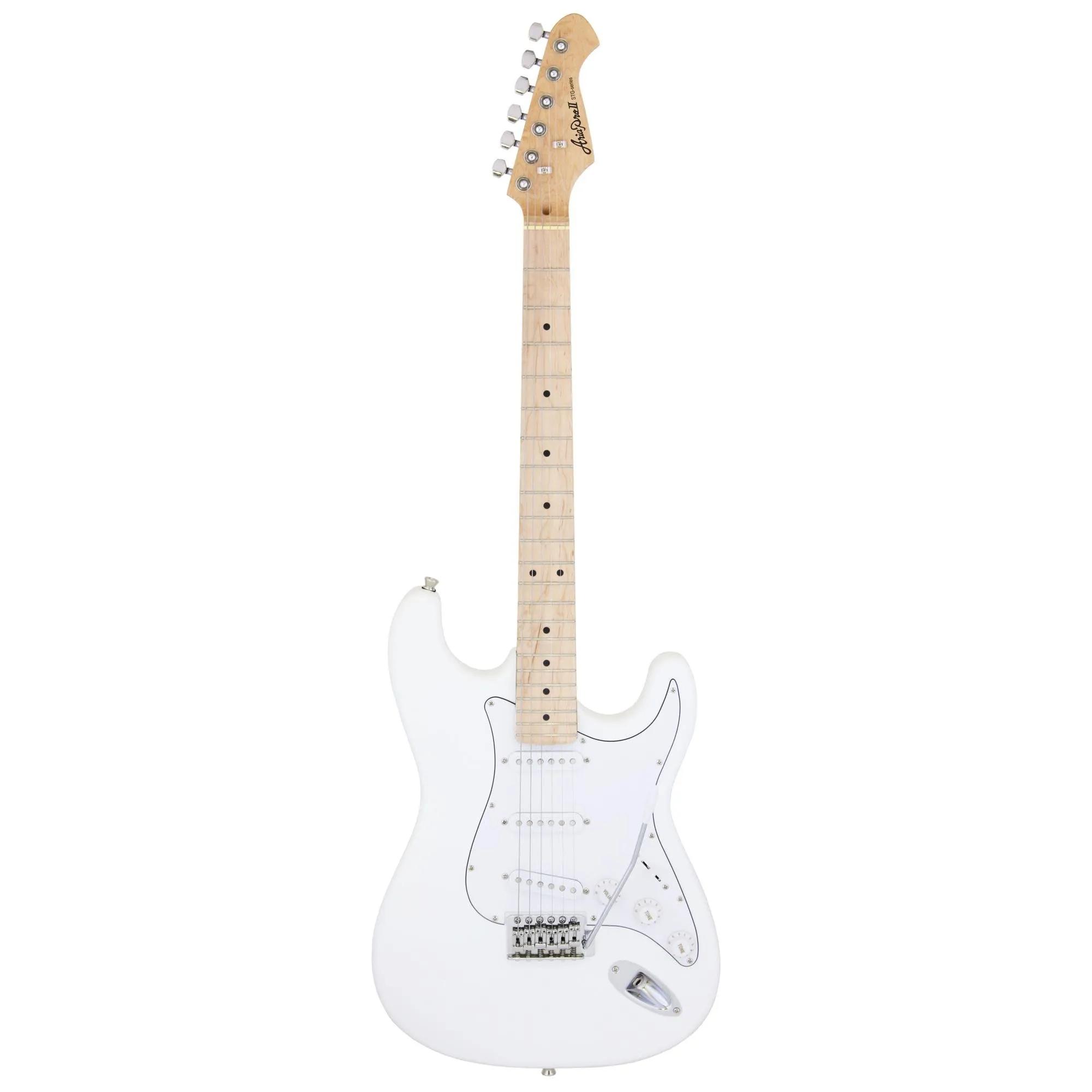 Guitarra Aria Pro II STG-003/M White por 1.074,00 à vista no boleto/pix ou parcele em até 12x sem juros. Compre na loja Mundomax!