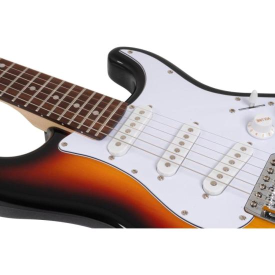 Guitarra Aria Pro II STG-Mini 3 Tone Sunburst por 1.183,00 à vista no boleto/pix ou parcele em até 12x sem juros. Compre na loja Mundomax!