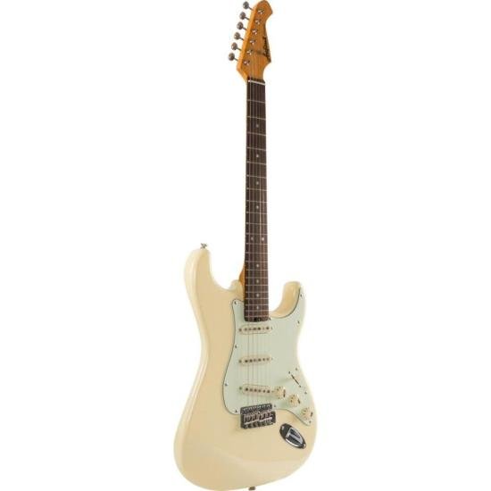 Guitarra Aria Pro II STG-62 Vintage White por 2.903,12 à vista no boleto/pix ou parcele em até 12x sem juros. Compre na loja Aria!