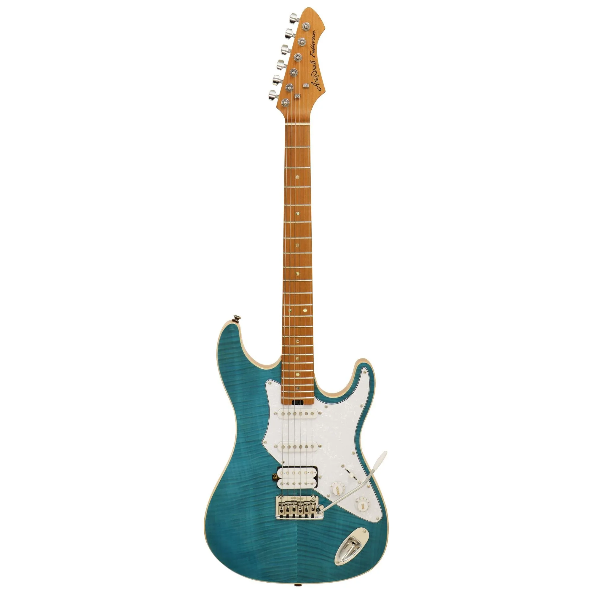 Guitarra Aria 714-MK2 Fullerton Turquoise Blue por 2.904,00 à vista no boleto/pix ou parcele em até 12x sem juros. Compre na loja Mundomax!