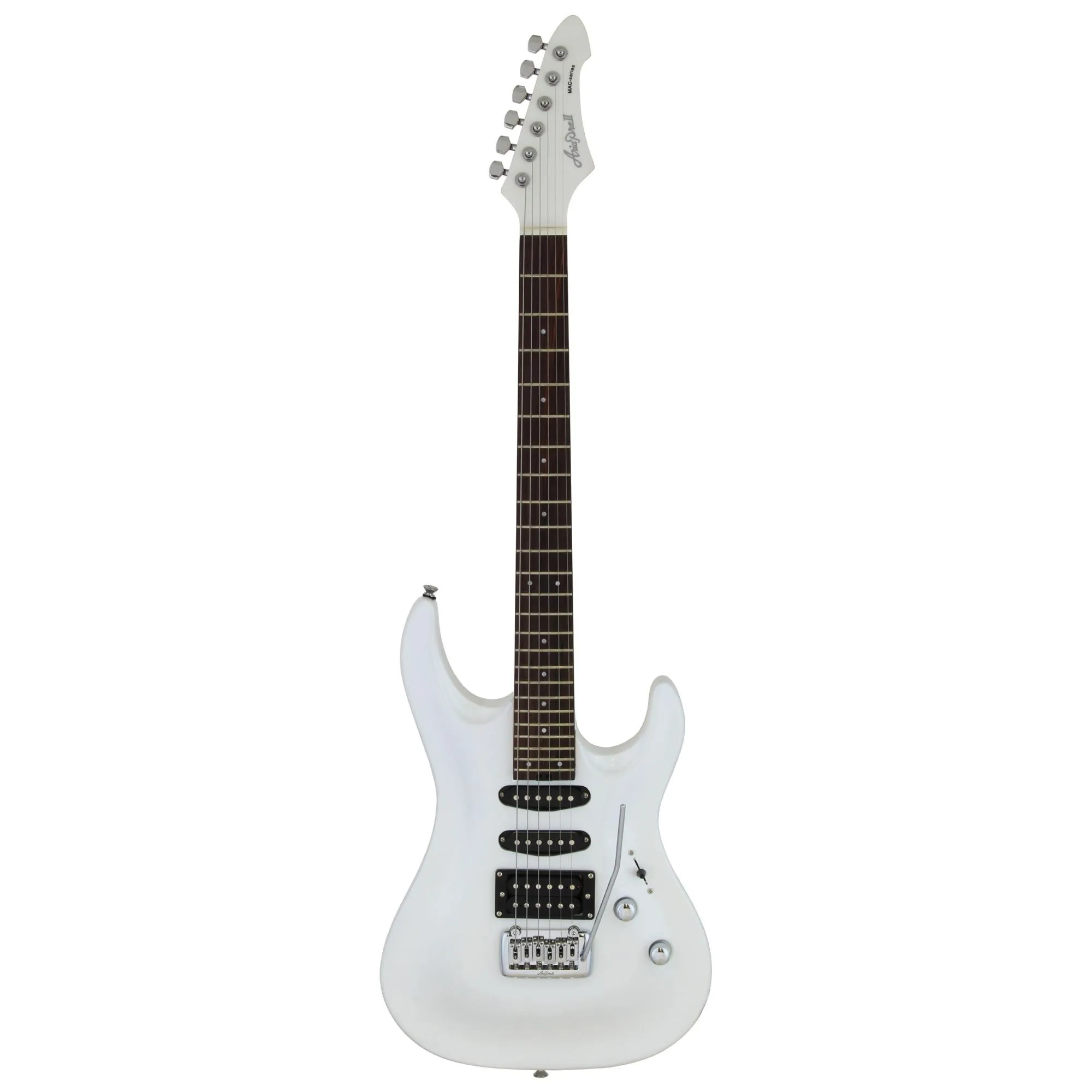 Guitarra Aria Pro II MAC-STD Pearl White por 2.581,00 à vista no boleto/pix ou parcele em até 12x sem juros. Compre na loja Mundomax!
