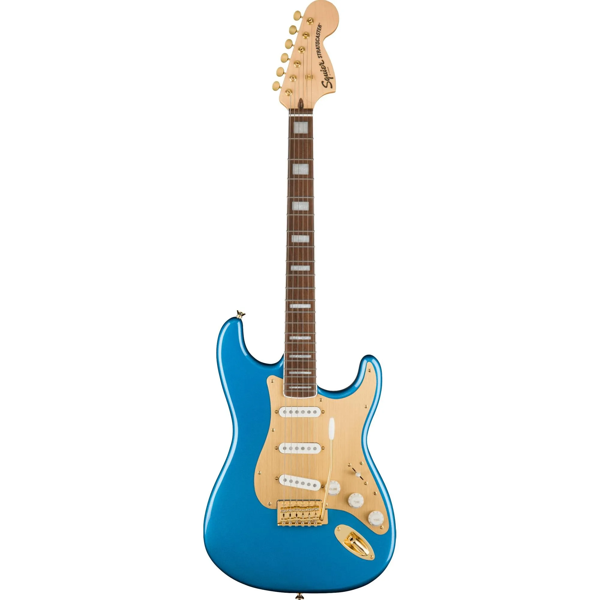 Guitarra Squier 40TH Anniversary Stratocaster Gold Edition Lake Placid por 6.411,99 à vista no boleto/pix ou parcele em até 12x sem juros. Compre na loja Mundomax!