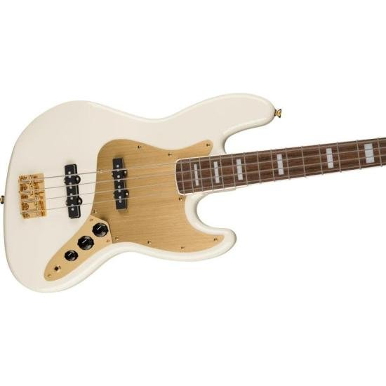 Contrabaixo Squier Jazz Bass Gold Edition Olympic White por 6.199,99 à vista no boleto/pix ou parcele em até 12x sem juros. Compre na loja Mundomax!
