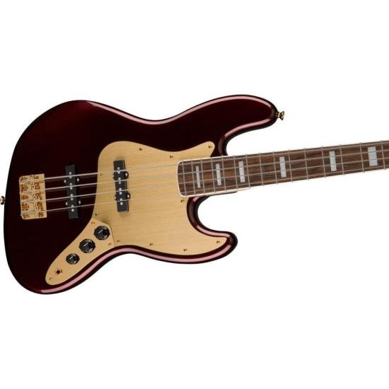 Contrabaixo Squier Jazz Bass Gold Edition Ruby Red Metallic por 4.299,99 à vista no boleto/pix ou parcele em até 12x sem juros. Compre na loja Mundomax!
