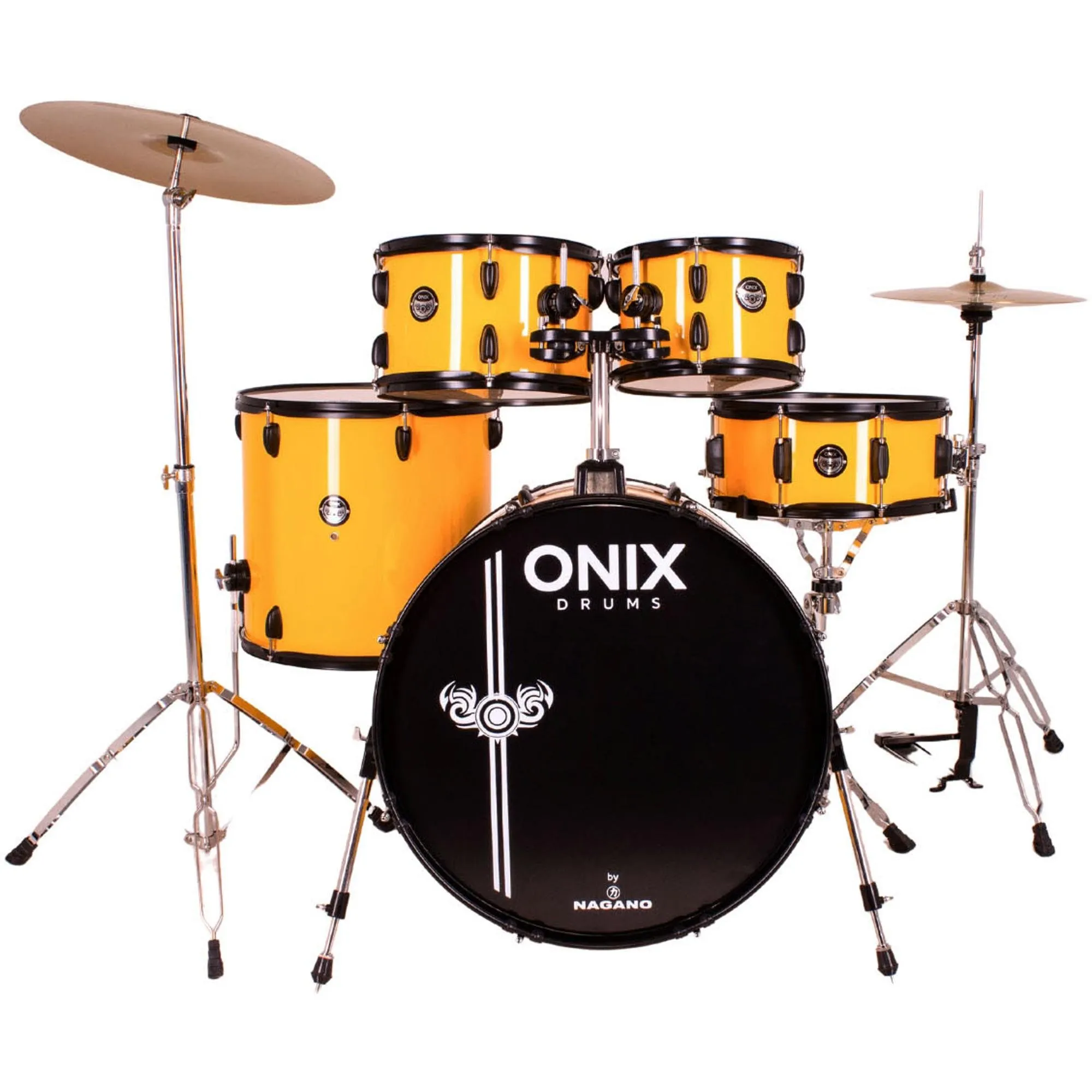 Bateria Acústica Nagano Onix Drums Smart 22\" Big Yellow por 3.609,99 à vista no boleto/pix ou parcele em até 12x sem juros. Compre na loja Mundomax!