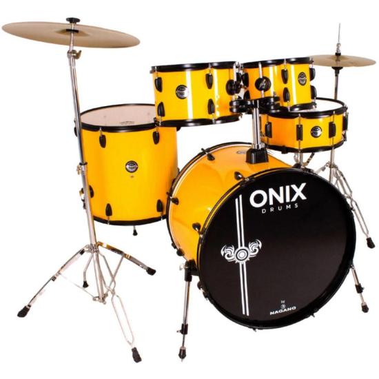 Bateria Acústica Nagano Onix Drums Smart 22\" Big Yellow por 3.609,99 à vista no boleto/pix ou parcele em até 12x sem juros. Compre na loja Mundomax!