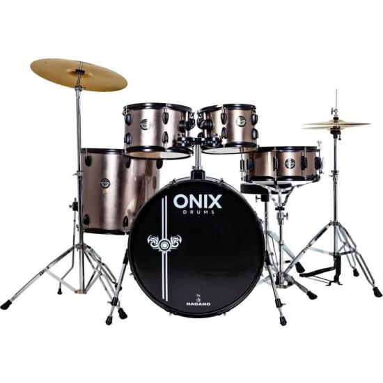 Bateria Acústica Nagano Onix Drums Smart 20\" Skinny Deep Silver (80141)