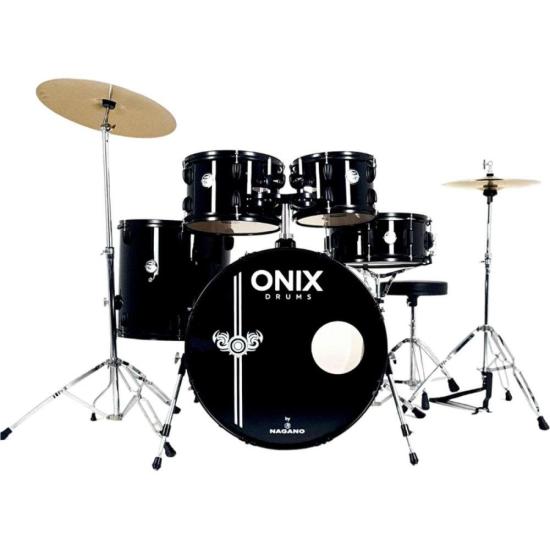 Bateria Acústica Nagano Onix Drums Smart 20\" Skinny All Black (80145)