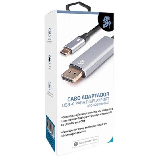 Cabo Adaptador USB-C Para Dport Macho 4k 60hz 1.8m 5+ por 138,00 à vista no boleto/pix ou parcele em até 5x sem juros. Compre na loja Mundomax!
