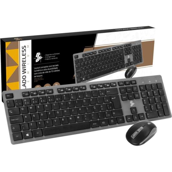 kit Teclado e Mouse Sem Fio Premium Preto 5+ por 115,99 à vista no boleto/pix ou parcele em até 4x sem juros. Compre na loja Mundomax!