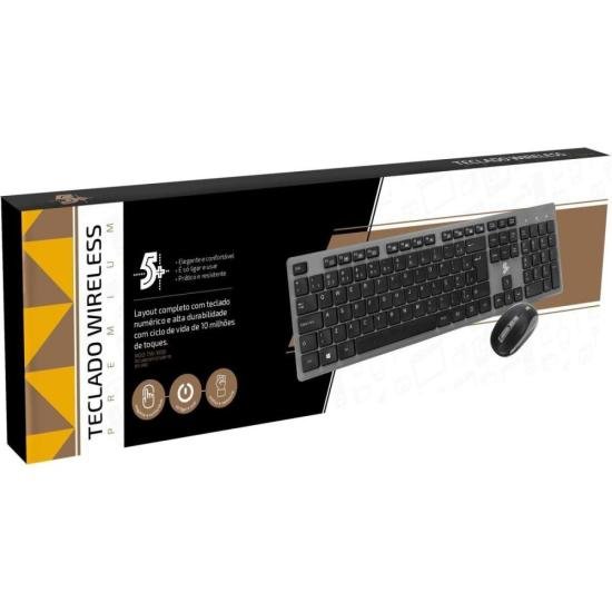 kit Teclado e Mouse Sem Fio Premium Preto 5+ por 115,99 à vista no boleto/pix ou parcele em até 4x sem juros. Compre na loja Mundomax!