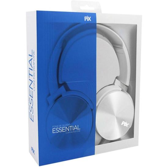 Fone de Ouvido Pix Essential Flat Com Microfone Branco por 54,00 à vista no boleto/pix ou parcele em até 2x sem juros. Compre na loja Mundomax!