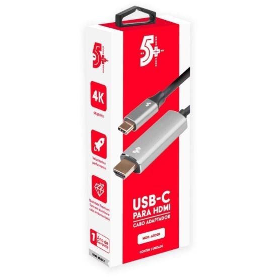 Cabo Adaptador USB-C Para HDMI 4k 60hz 1.8m 5+ por 191,00 à vista no boleto/pix ou parcele em até 7x sem juros. Compre na loja Mundomax!