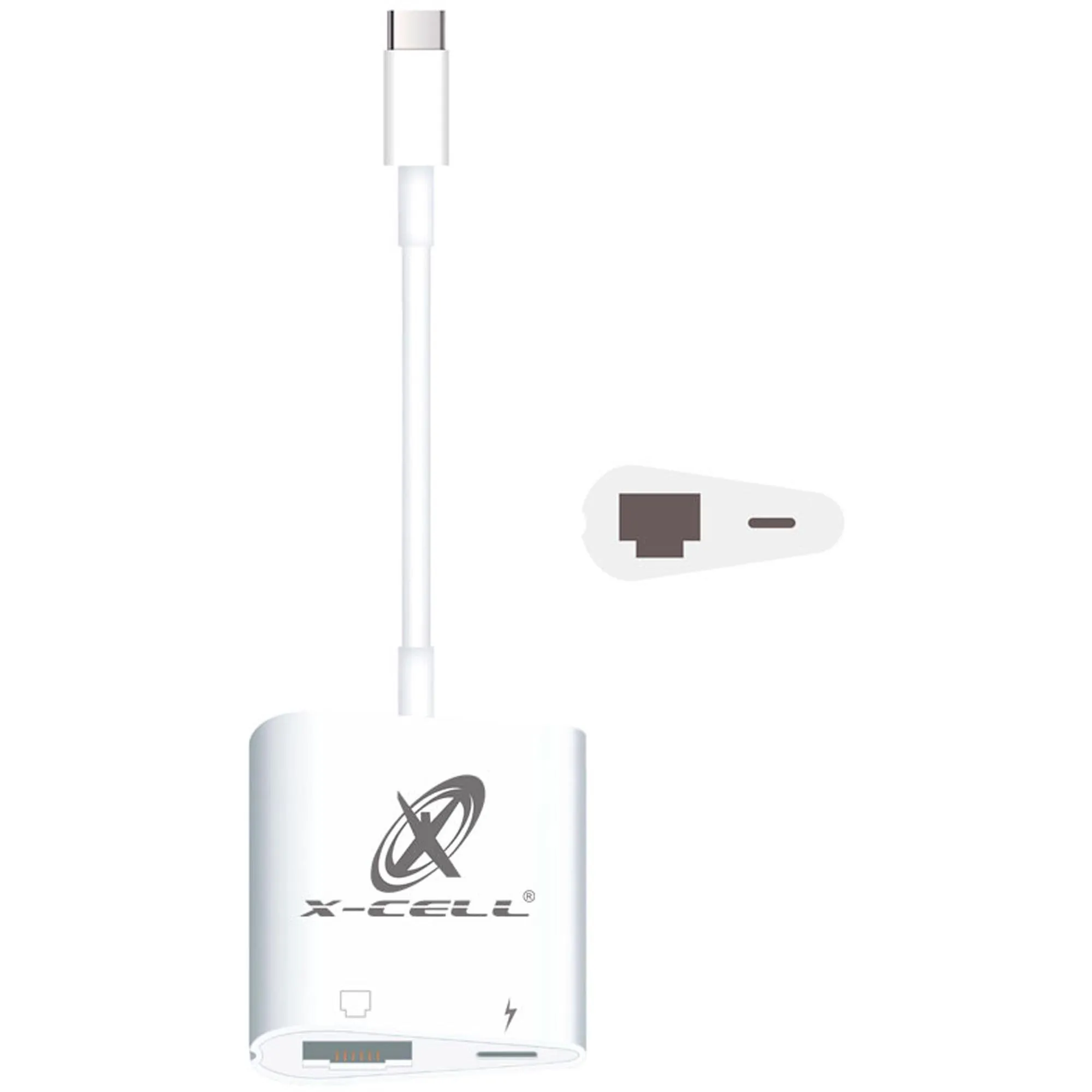 Adaptador Ethernet USB-C RJ45 Flex Branco (80295)