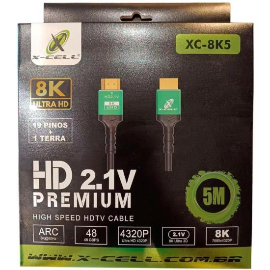 Cabo HDMI 2.1 8k 5m Flex Premium Preto por 97,99 à vista no boleto/pix ou parcele em até 3x sem juros. Compre na loja Mundomax!