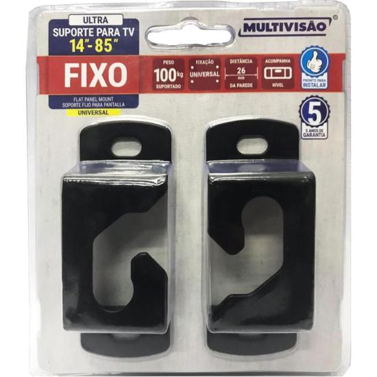 Suporte Fixo Para TV 14-84\" Ultra-blister Multivisão por 13,99 à vista no boleto/pix ou parcele em até 1x sem juros. Compre na loja Mundomax!