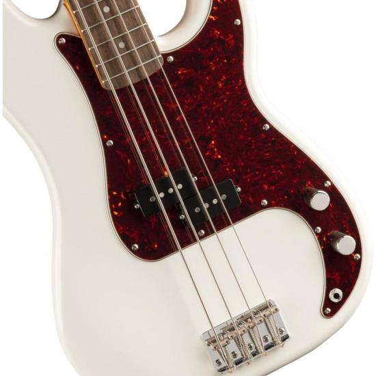 Descubra o Contrabaixo Precision Bass Classic Vibe 60s Squier Olympic White. Um instrumento de qualidade e estilo vintage com um som poderoso. Adquira o seu agora e eleve o seu talento musical
