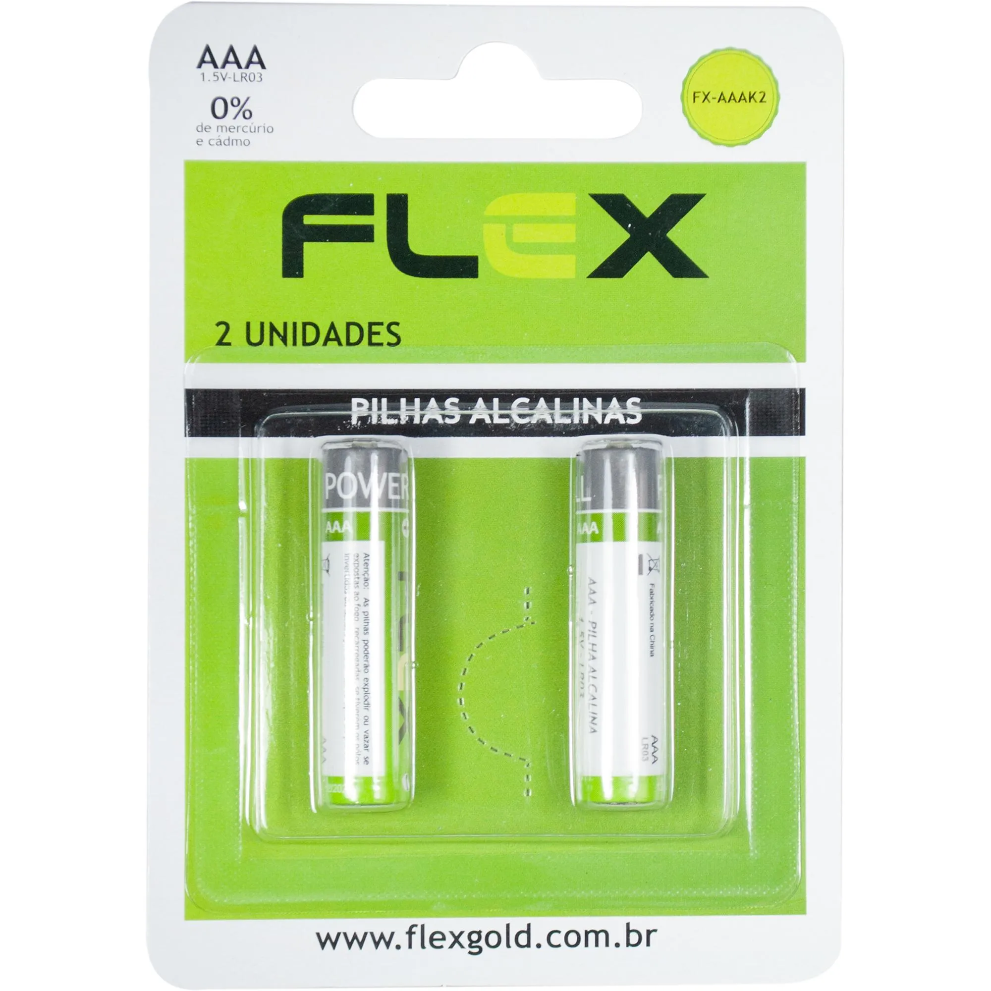 Pilha Alcalina 1,5V AAA (C/2 Pilhas) Flex (80448)