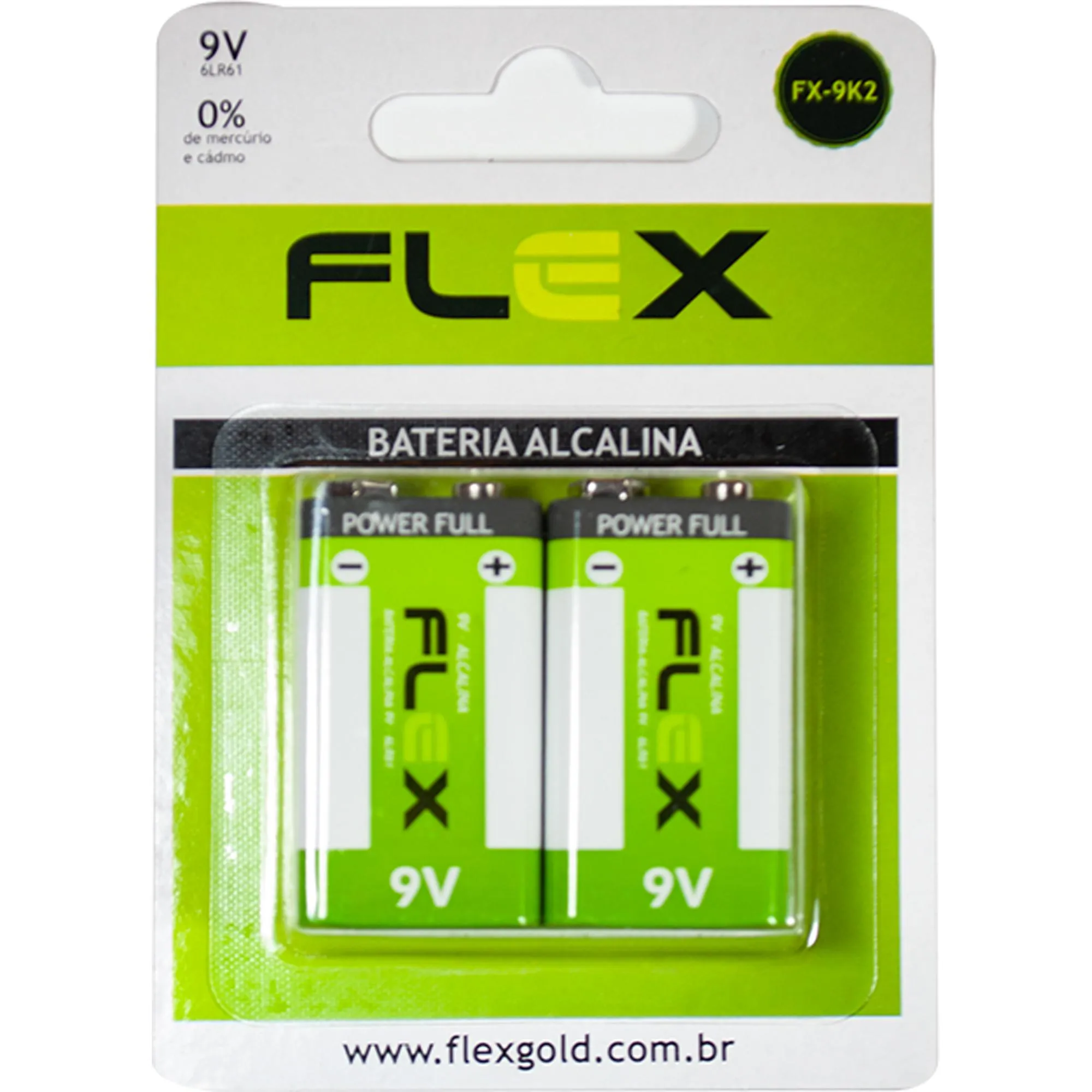 Bateria Alcalina 9V (C/2 Baterias) Flex (80450)