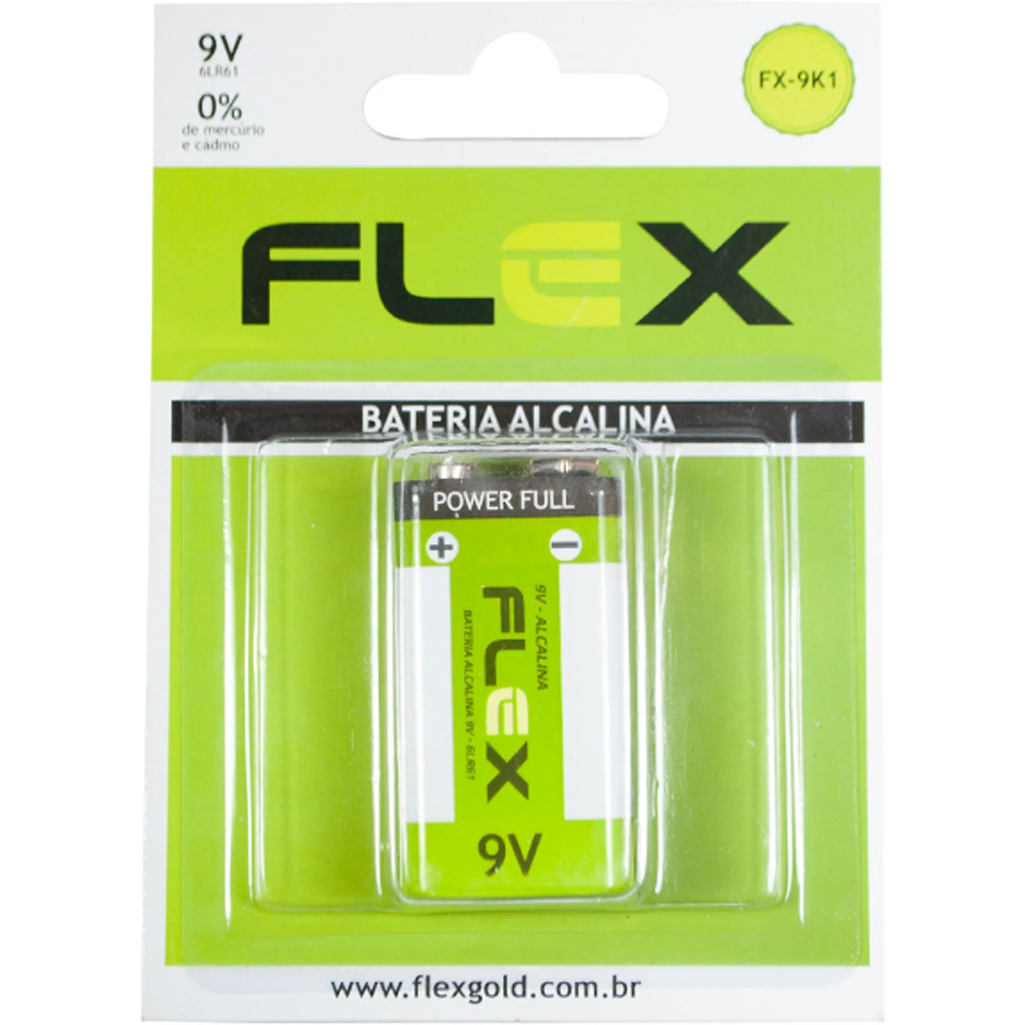 Bateria Alcalina 9V (C/1 Bateria) Flex (80451)