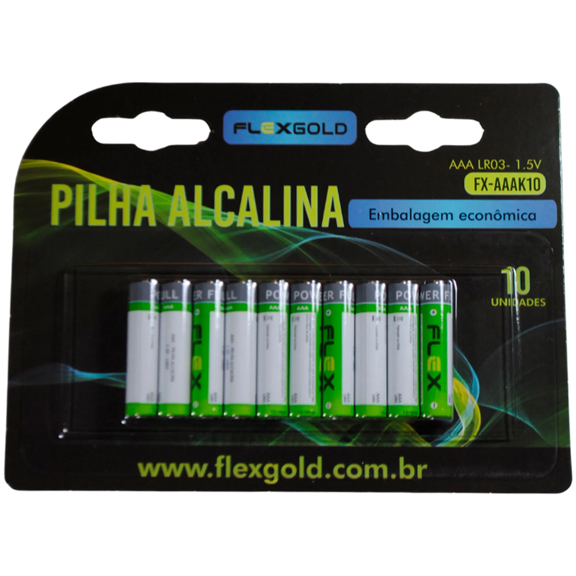 Pilha Alcalina 1,5V AAA (C/10 Pilhas) Flex (80452)