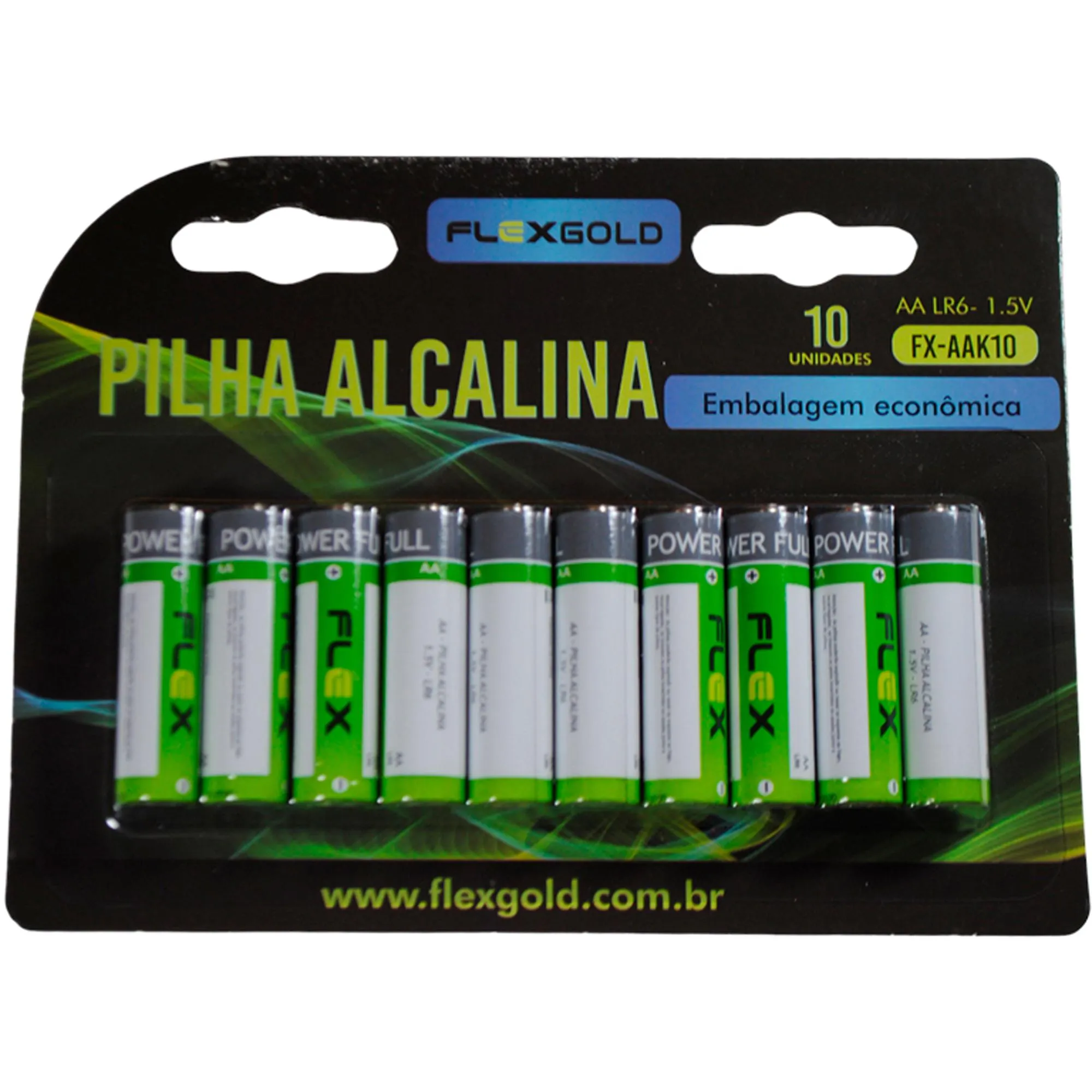 Pilha Alcalina 1,5V AA (C/10 Pilhas) Flex (80453)