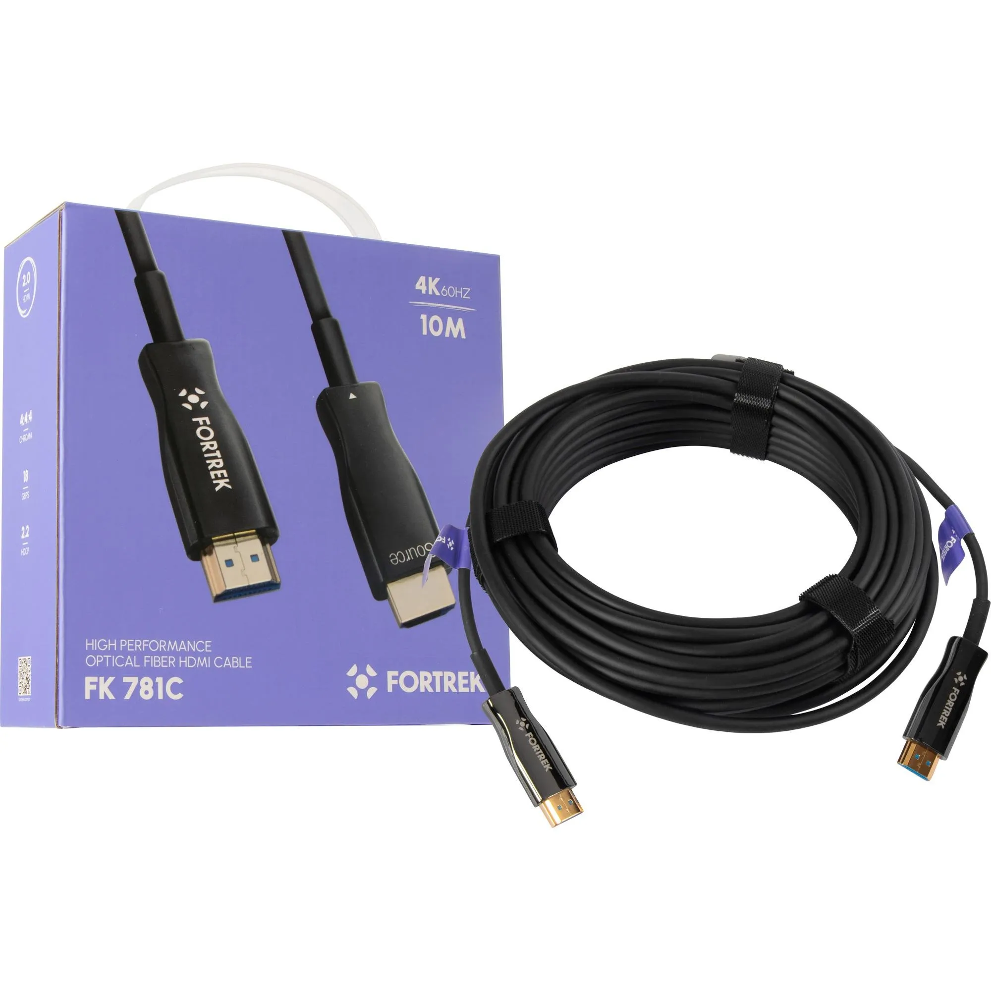 Cabo HDMI Fibra Óptica 4k FK781C 10m Fortrek por 263,00 à vista no boleto/pix ou parcele em até 10x sem juros. Compre na loja Mundomax!